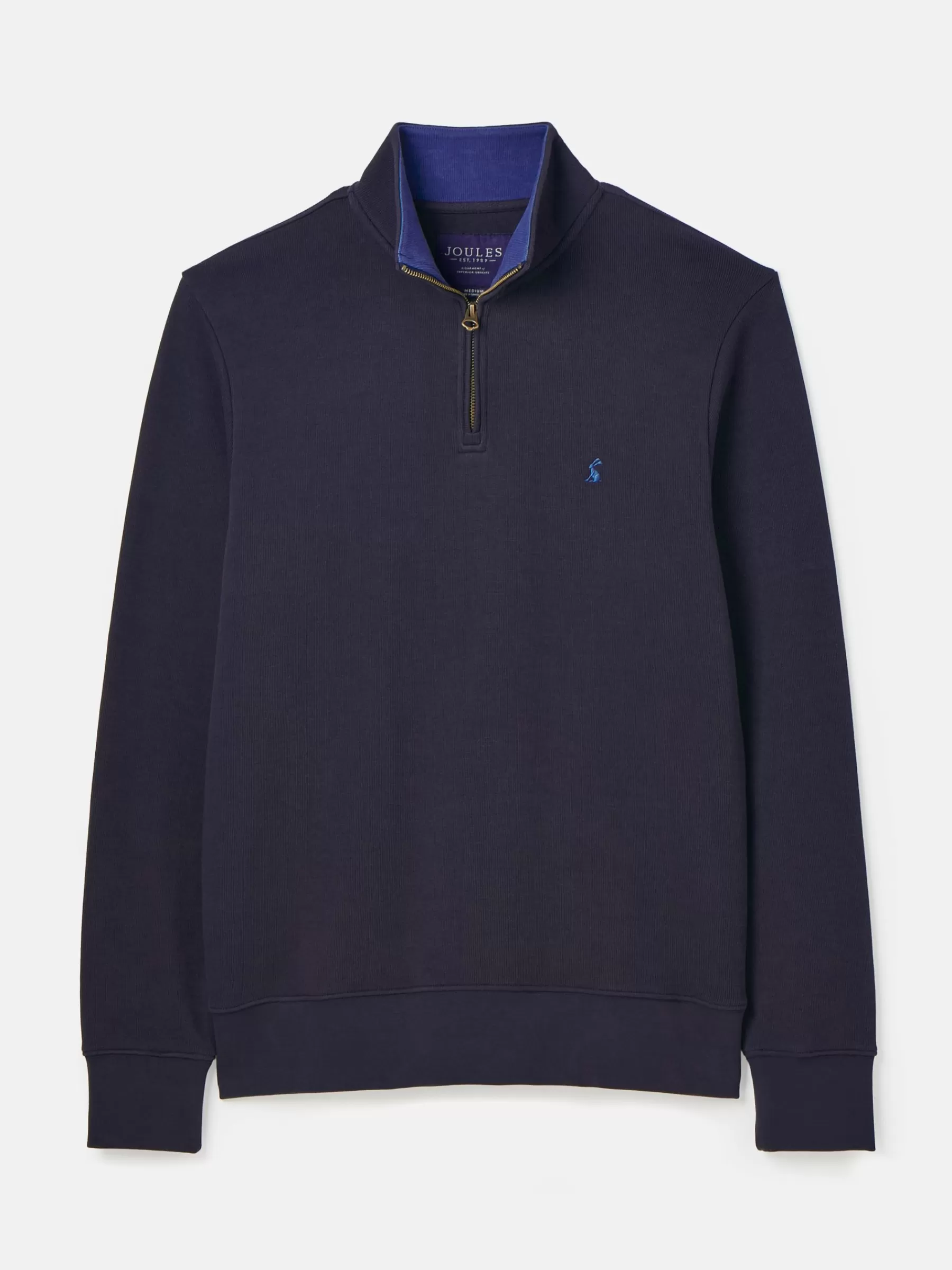 Joules Alistair Quarter Zip Cotton Sweatshirt Navy Hot