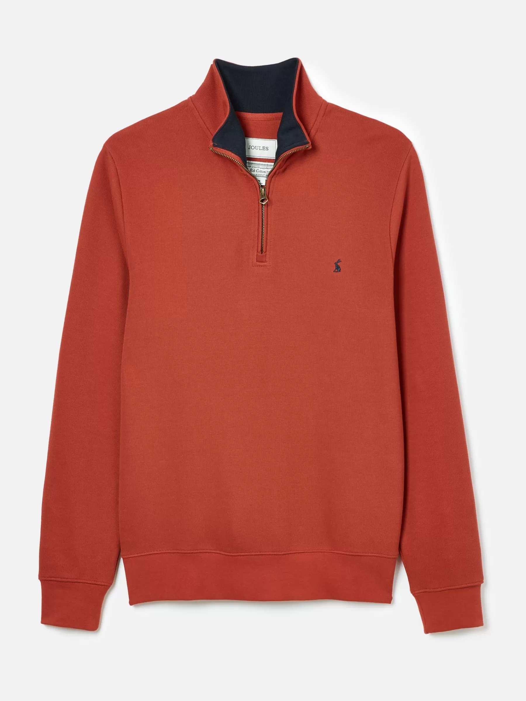 Joules Alistair Quarter Zip Cotton Sweatshirt Orange Cheap