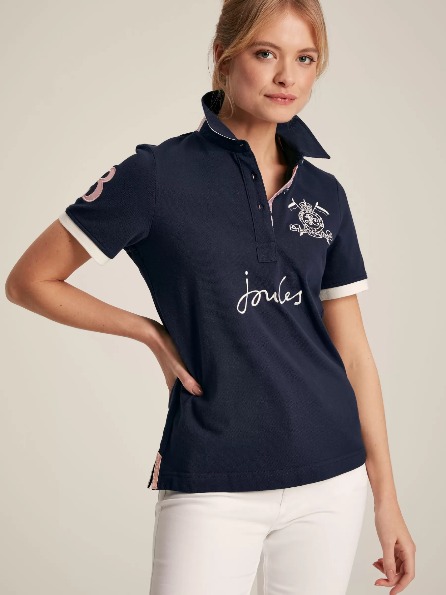 Joules Beaufort Navy Blue Short Sleeve Cotton Polo Shirt NavyBlue Best