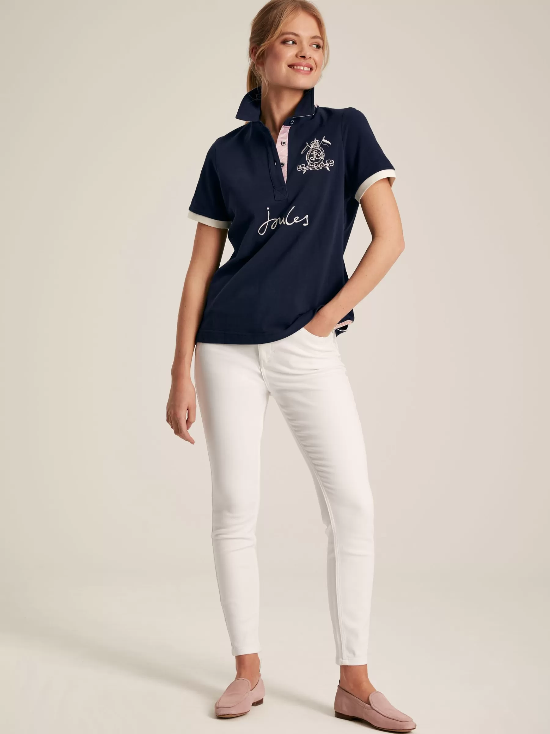 Joules Beaufort Navy Blue Short Sleeve Cotton Polo Shirt NavyBlue Best