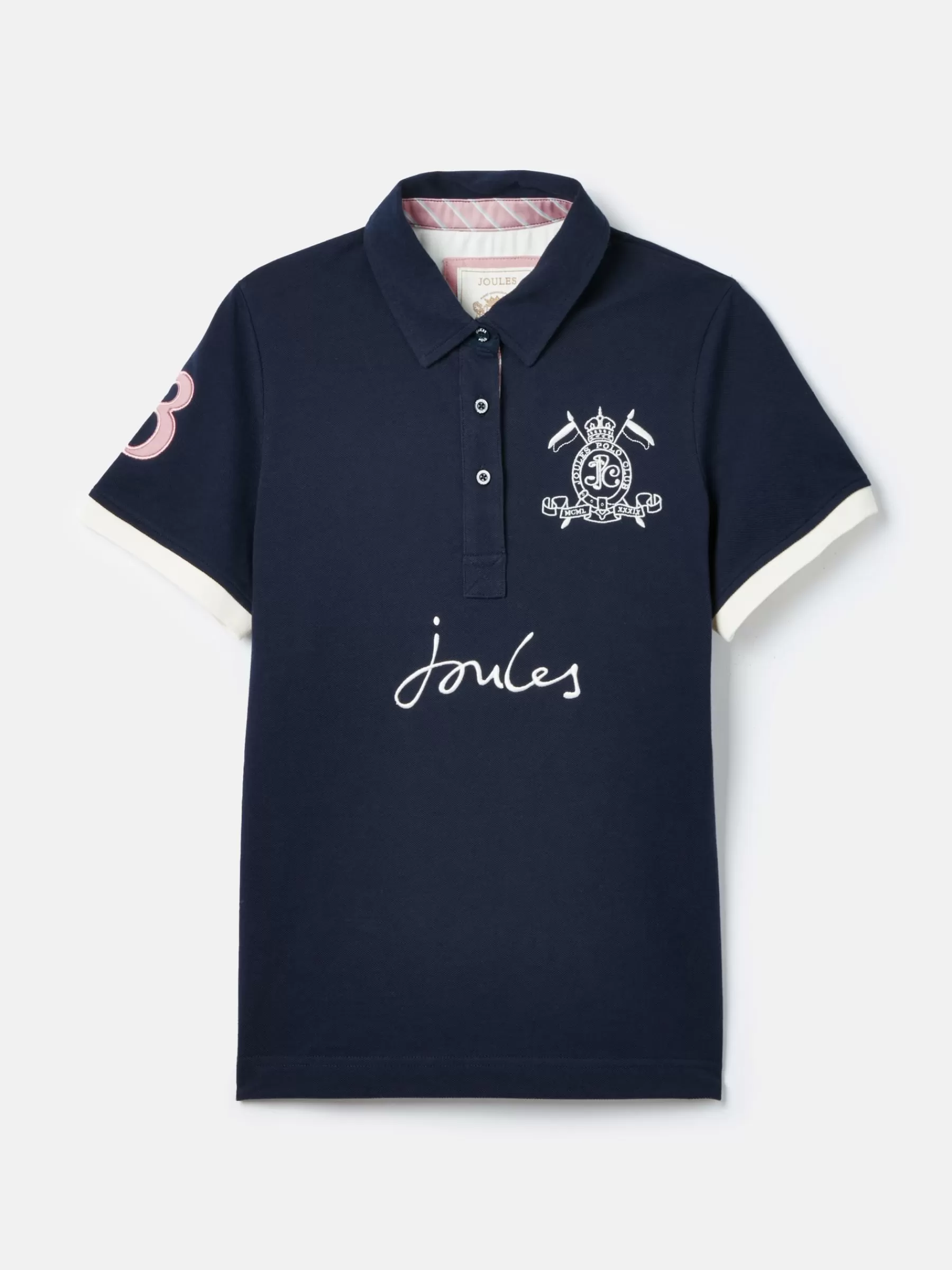 Joules Beaufort Navy Blue Short Sleeve Cotton Polo Shirt NavyBlue Best
