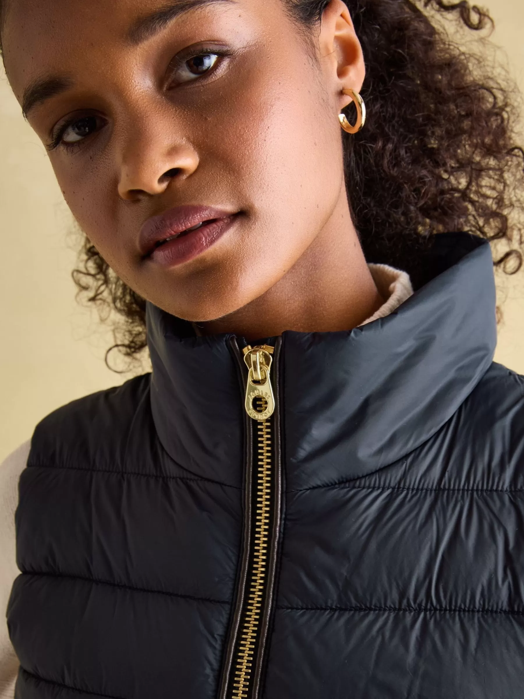 Joules Beckley Padded Showerproof Gilet With Detachable Faux Fur Collar Navy Online