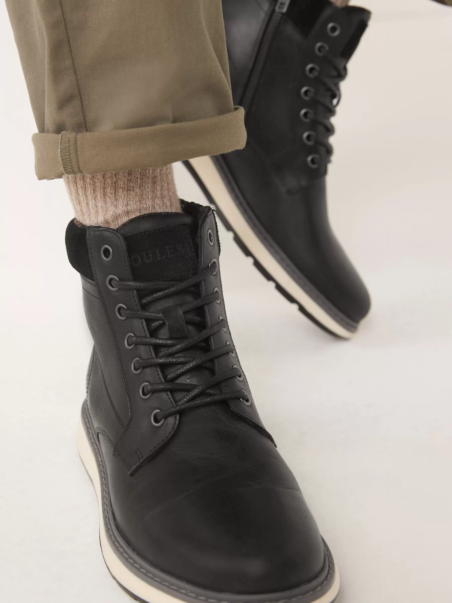 Joules Leather Boots Black Sale