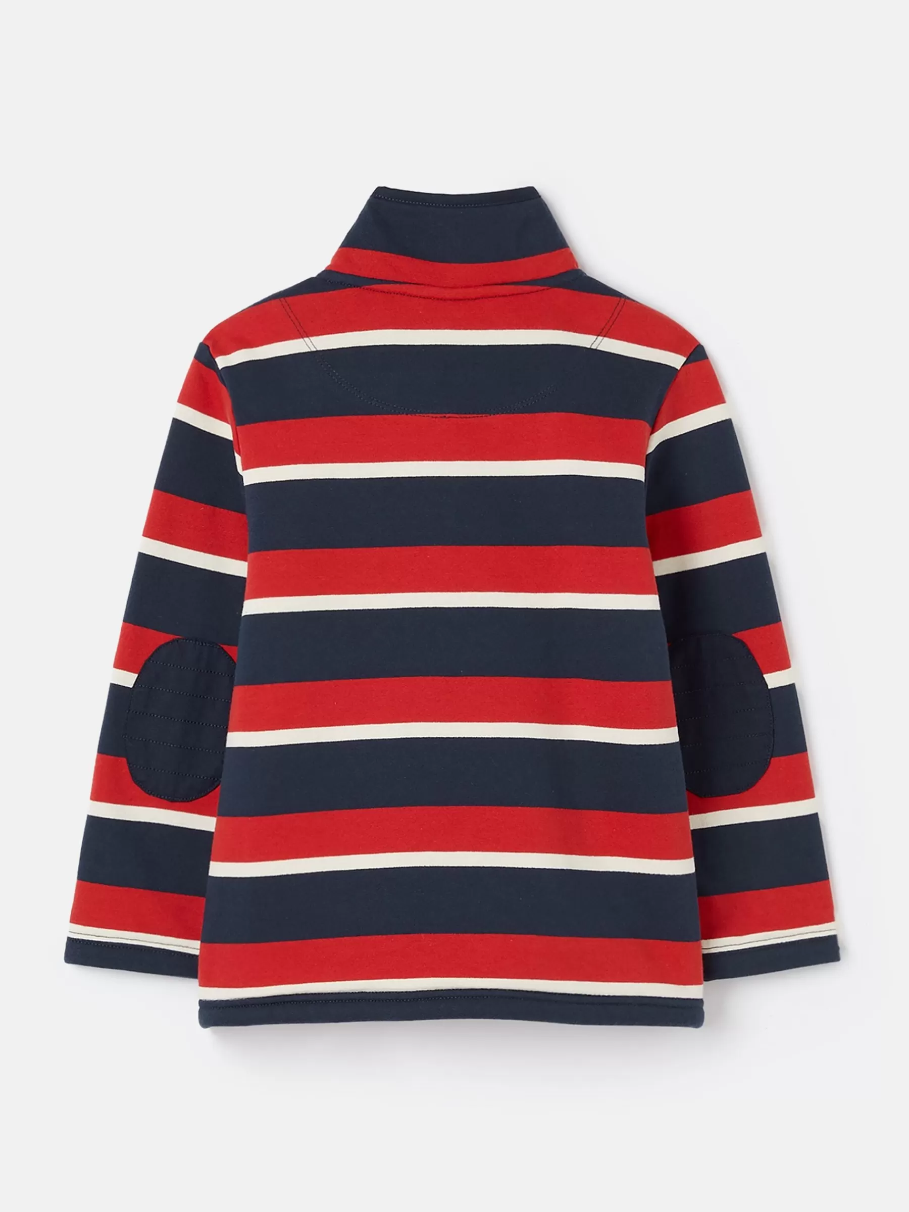 Joules Boys' Winter Dale Quarter Zip Sweatshirt with Fleece Lining Red/Navy Outlet