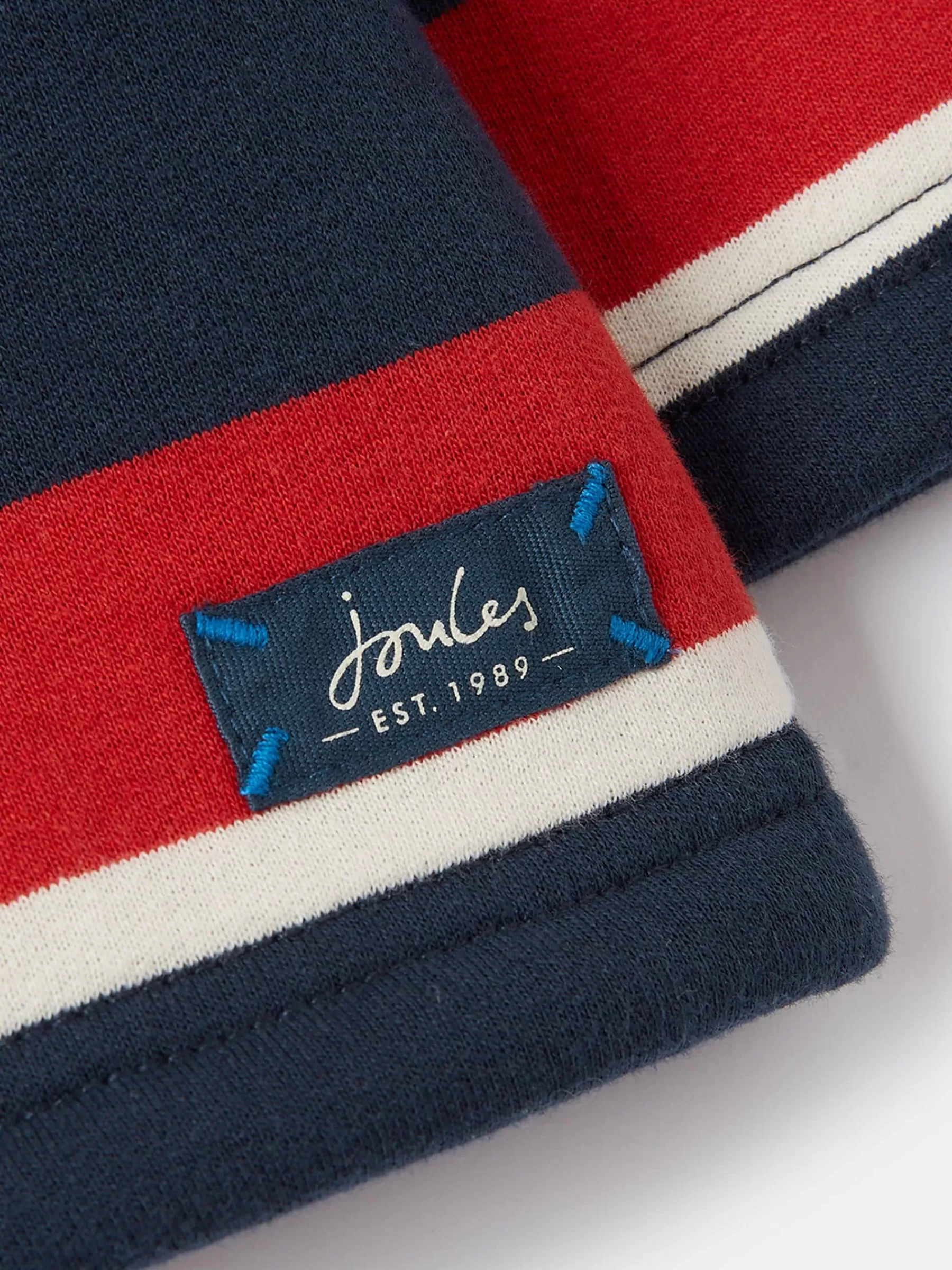Joules Boys' Winter Dale Quarter Zip Sweatshirt with Fleece Lining Red/Navy Outlet
