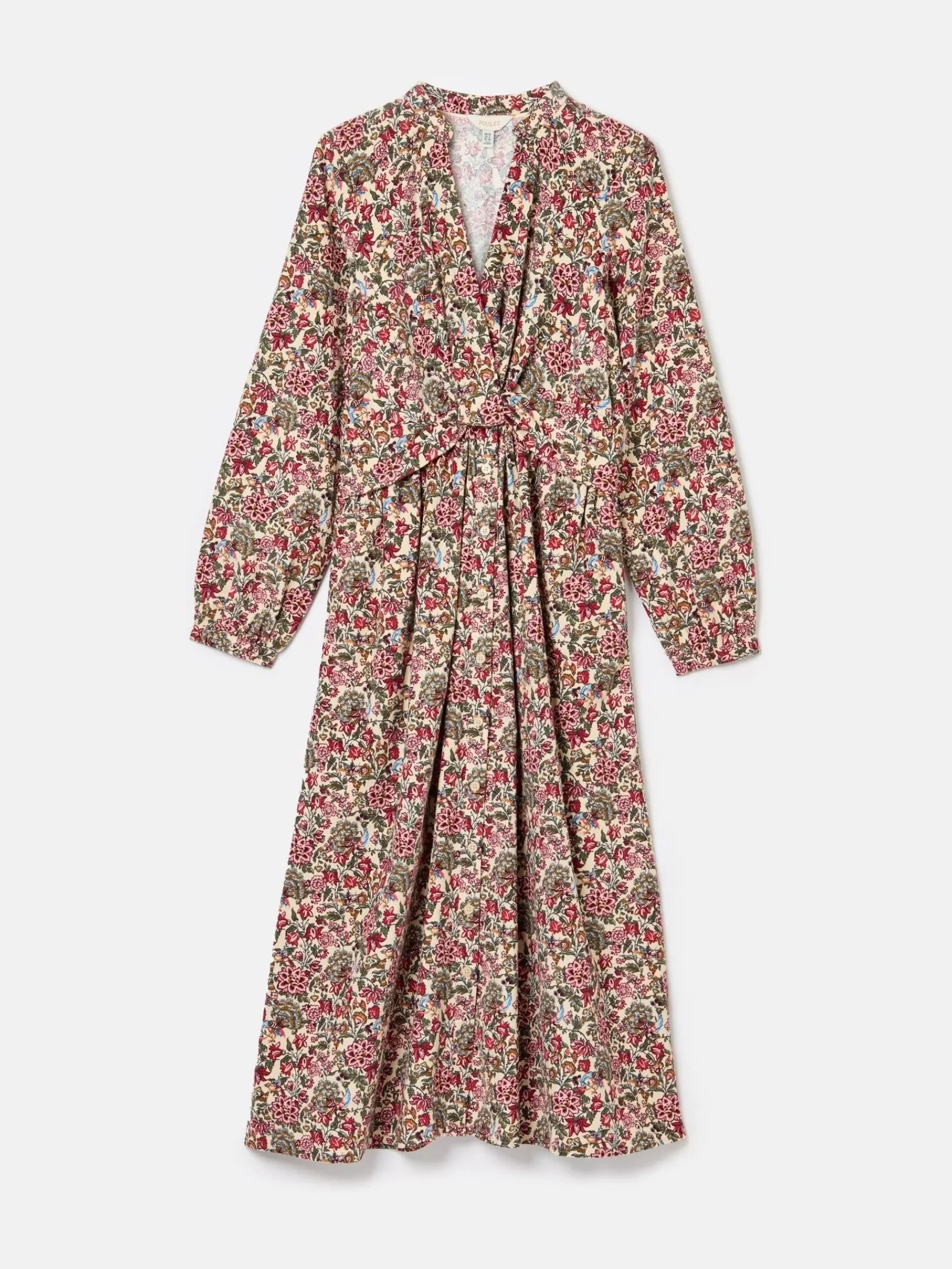 Joules Cara Cream Ditsy Cord Twisted Front Dress CreamDitsy Clearance