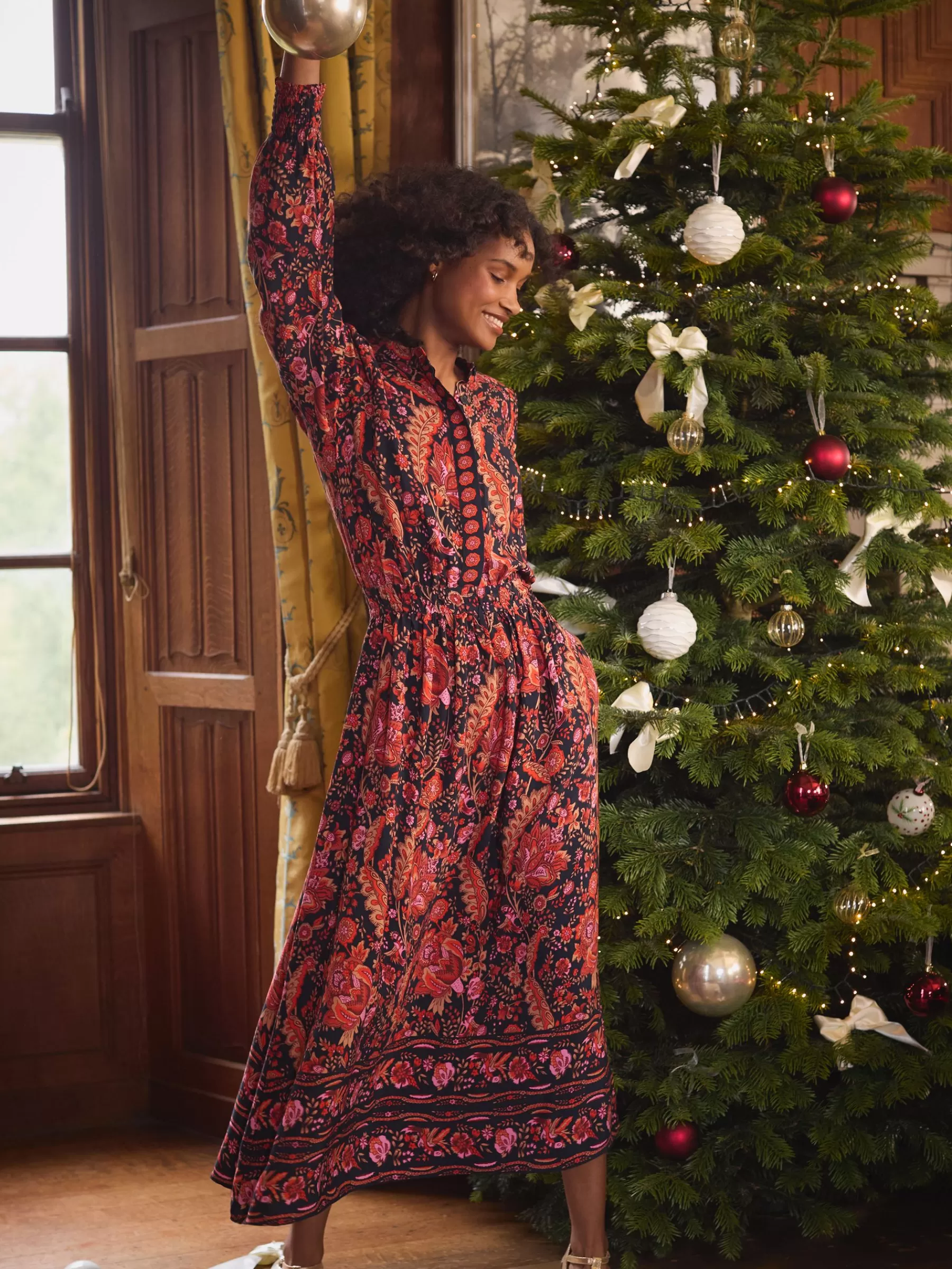 Joules Elena Navy Floral Button Down Maxi Dress NavyFloral Shop