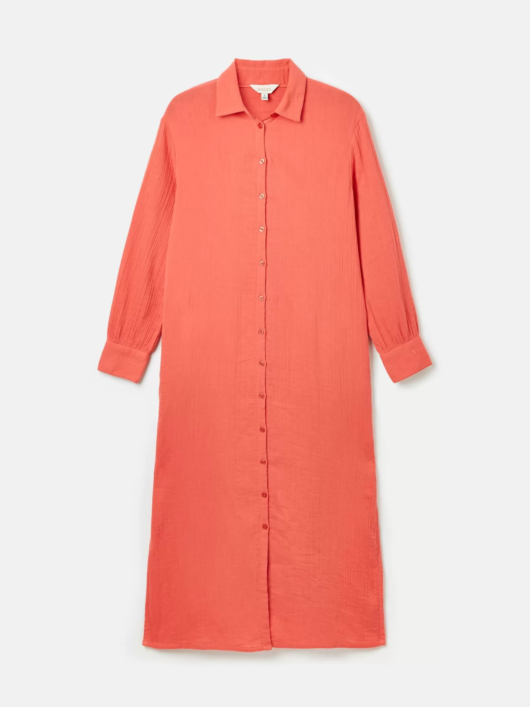 Joules Erica Coral Pink Button Through Cotton Shirt Dress CoralPink Store