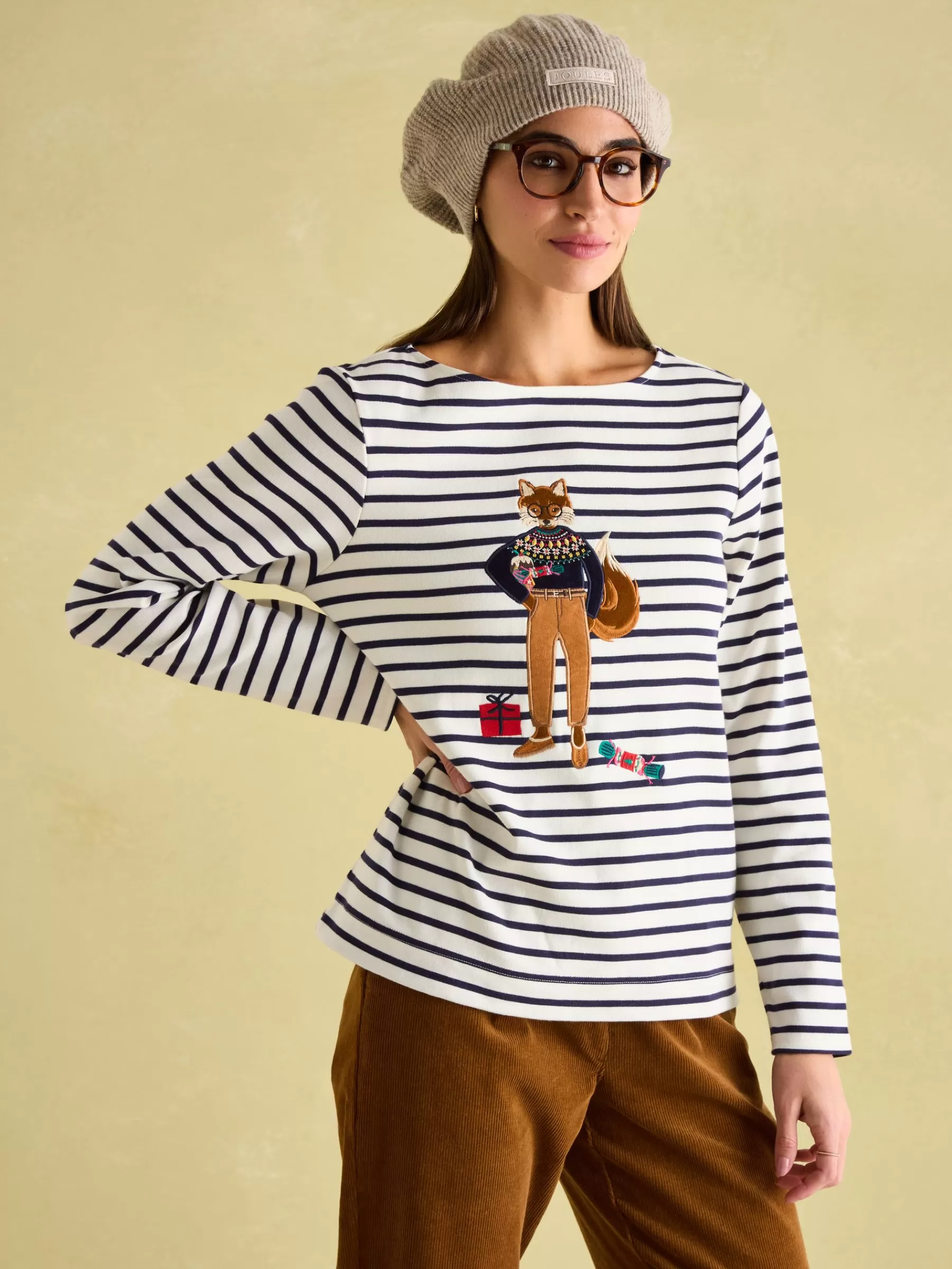 Joules Festive Harbour Boat Neck Breton Top Multi/White Best Sale