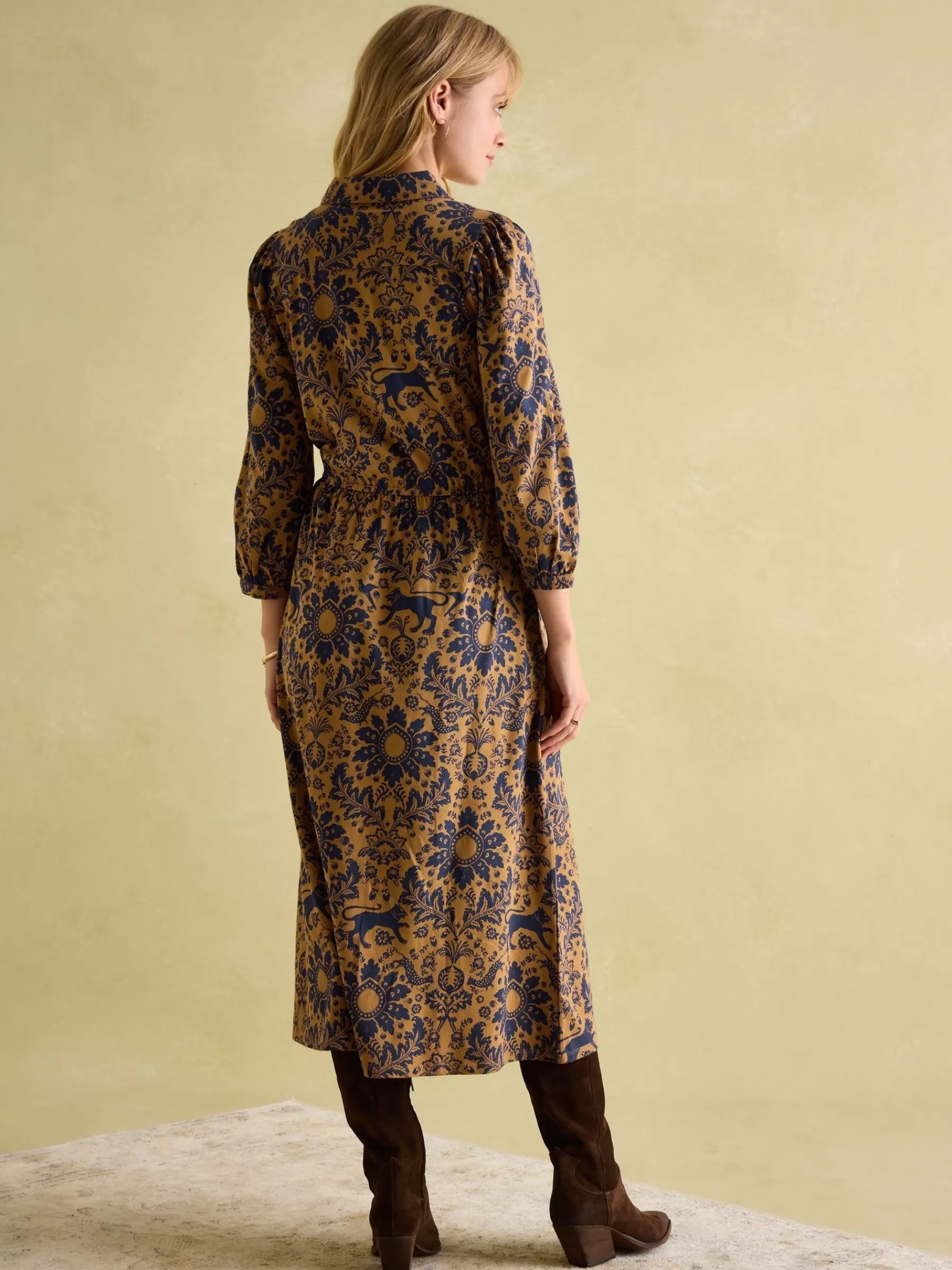 Joules Hazel Brown Floral Jersey Shirt Dress BrownFloral Cheap