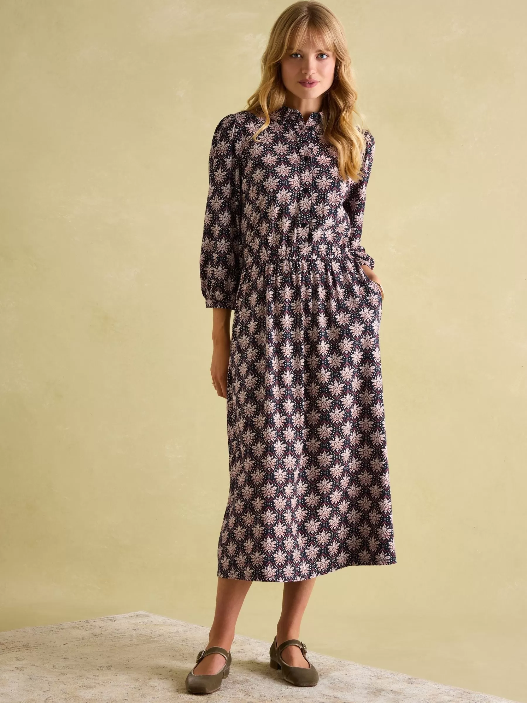 Joules Hazel Navy and Pink Jersey Shirt Dress NavyandPink Cheap