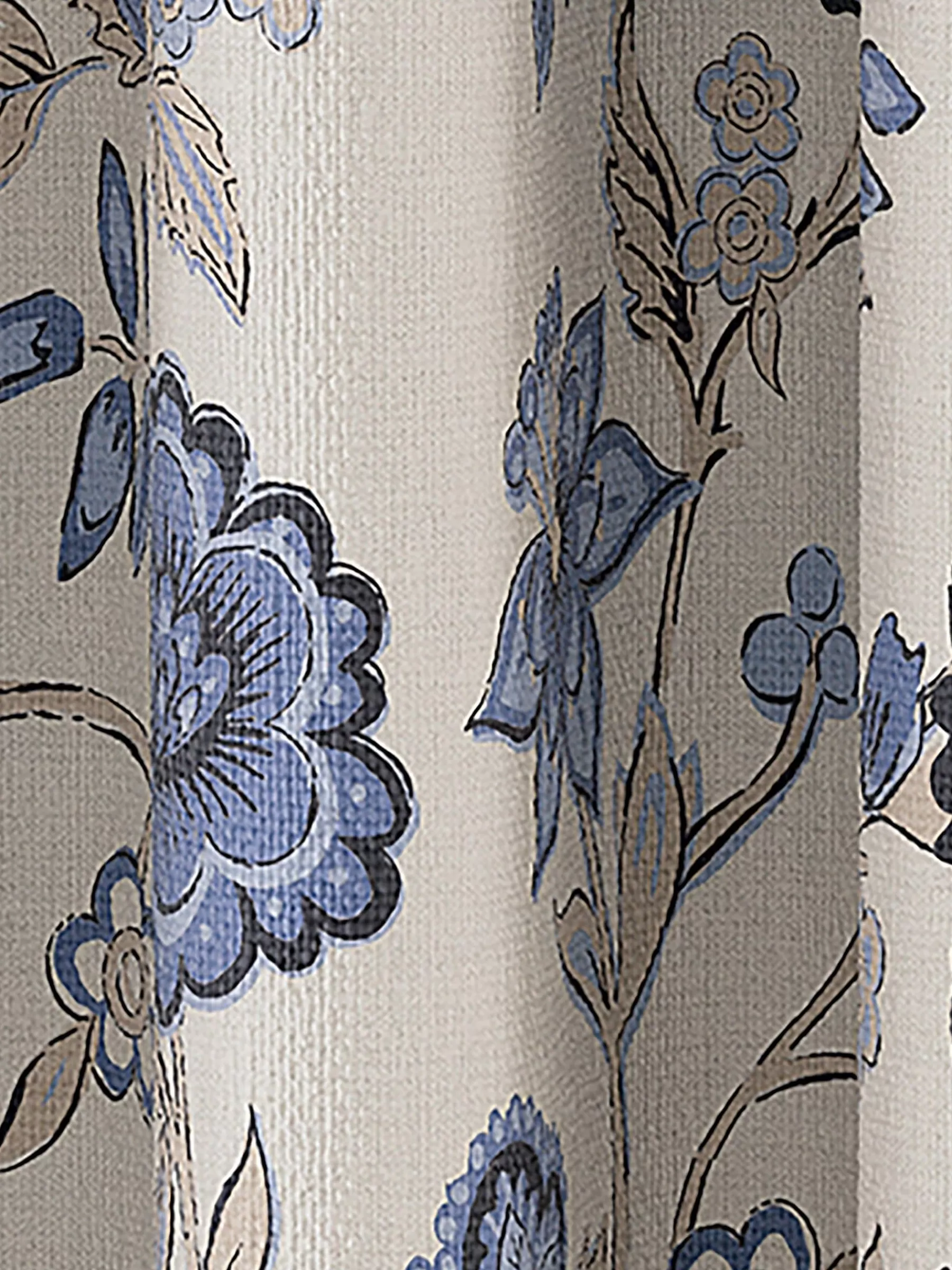 Joules Indienne Floral Set of 2 Blackout Eyelet Curtains Blue Discount