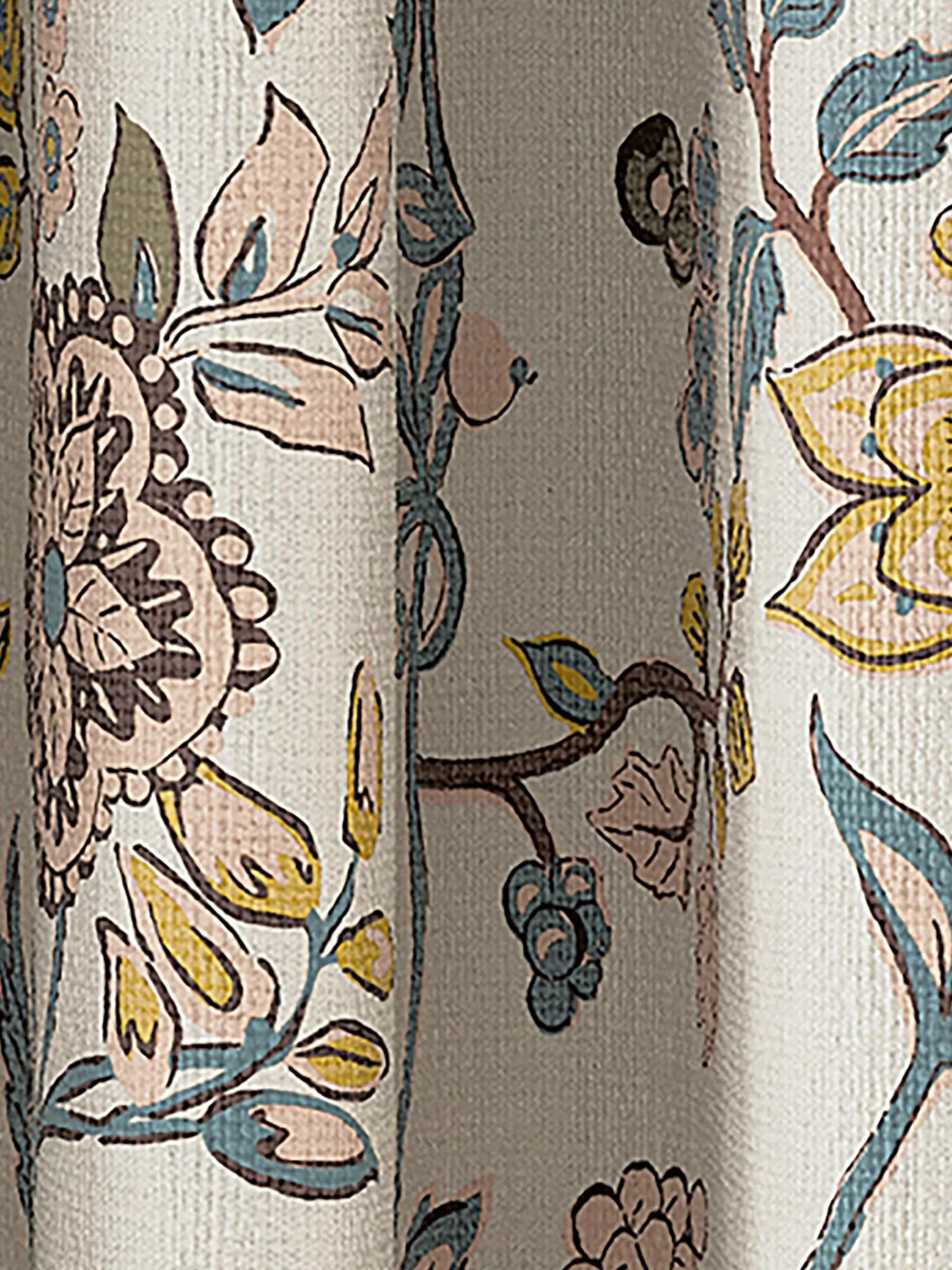 Joules Indienne Floral Set of 2 Blackout Eyelet Curtains Yellow Outlet