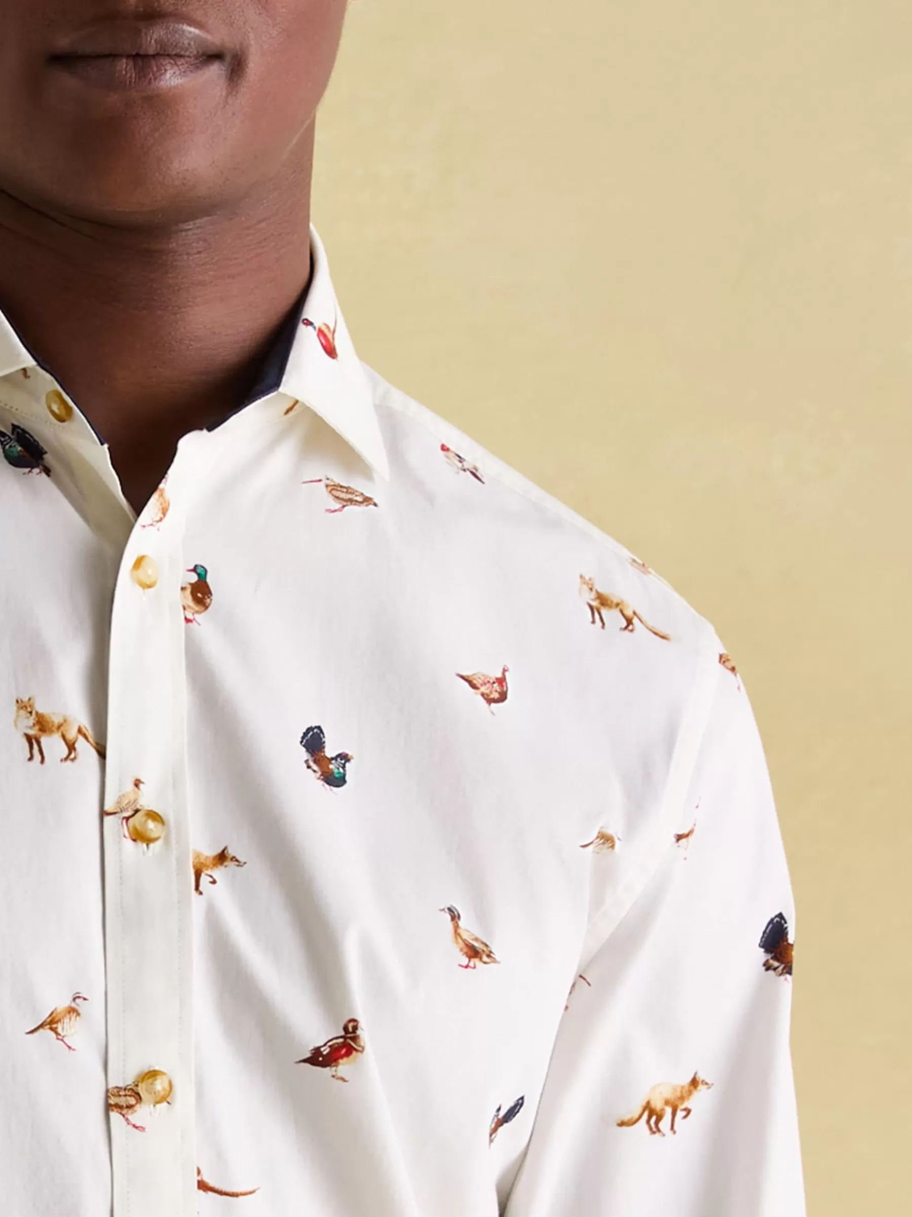 Joules Invitation Cotton Shirt Cream Online