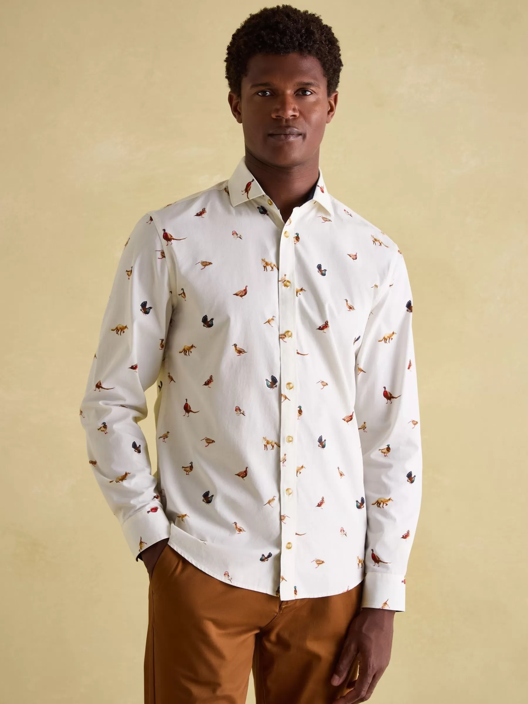 Joules Invitation Cotton Shirt Cream Online