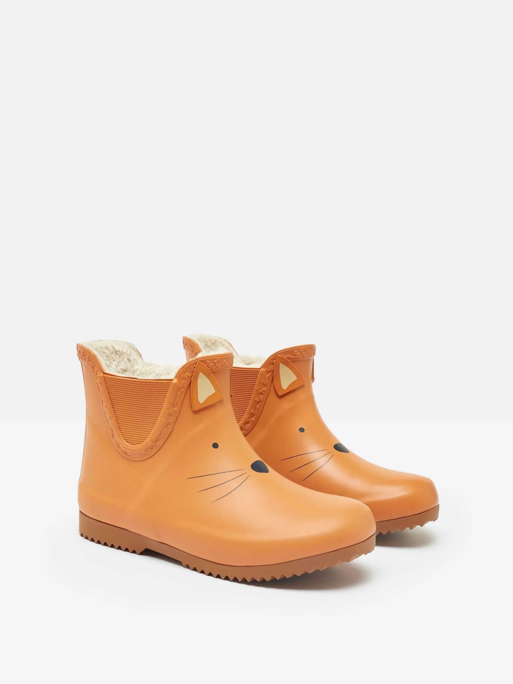 Joules Kids' Raindance Kids' Character Fleece Lined Ankle Wellies Orange New