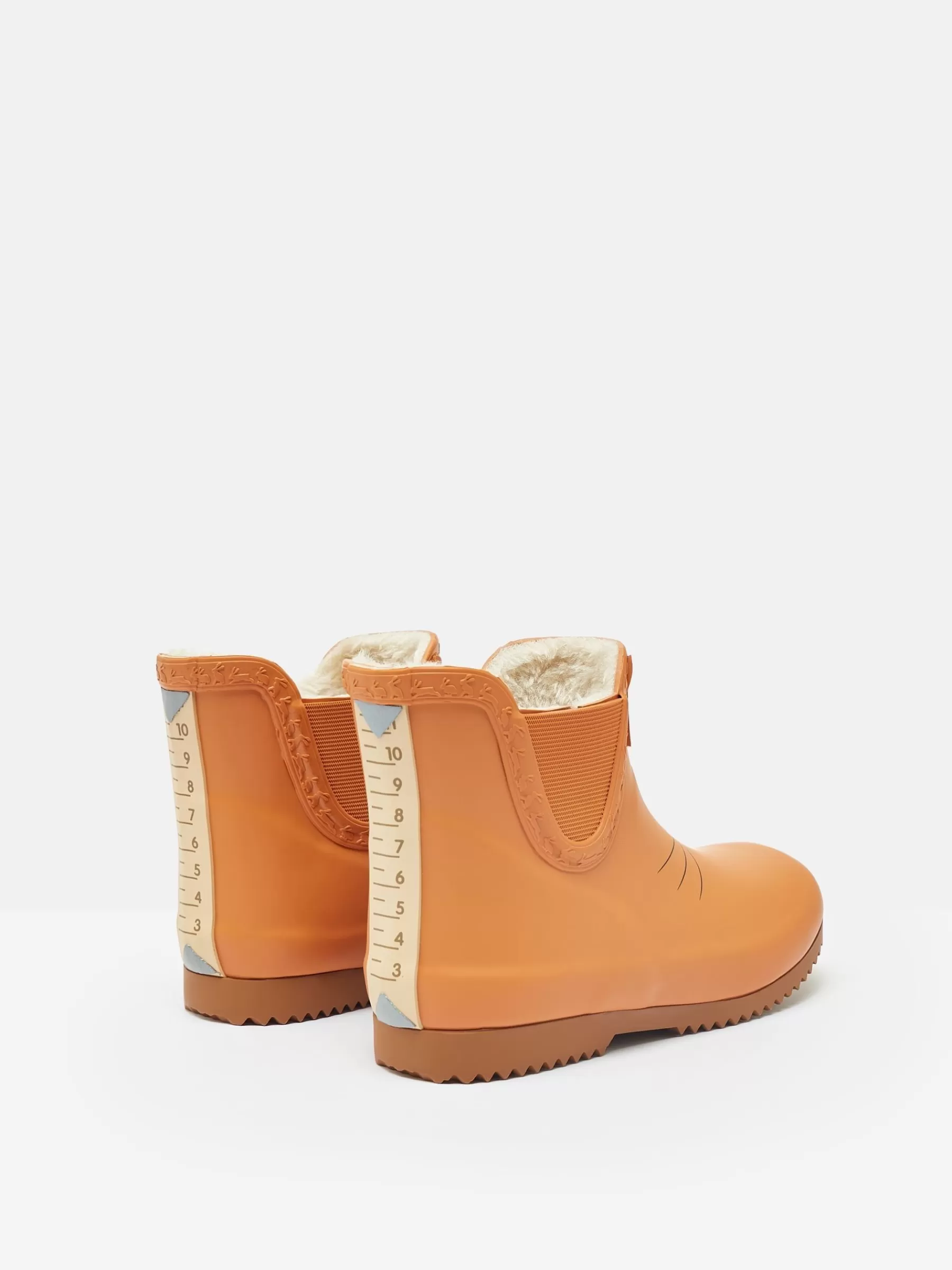 Joules Kids' Raindance Kids' Character Fleece Lined Ankle Wellies Orange New