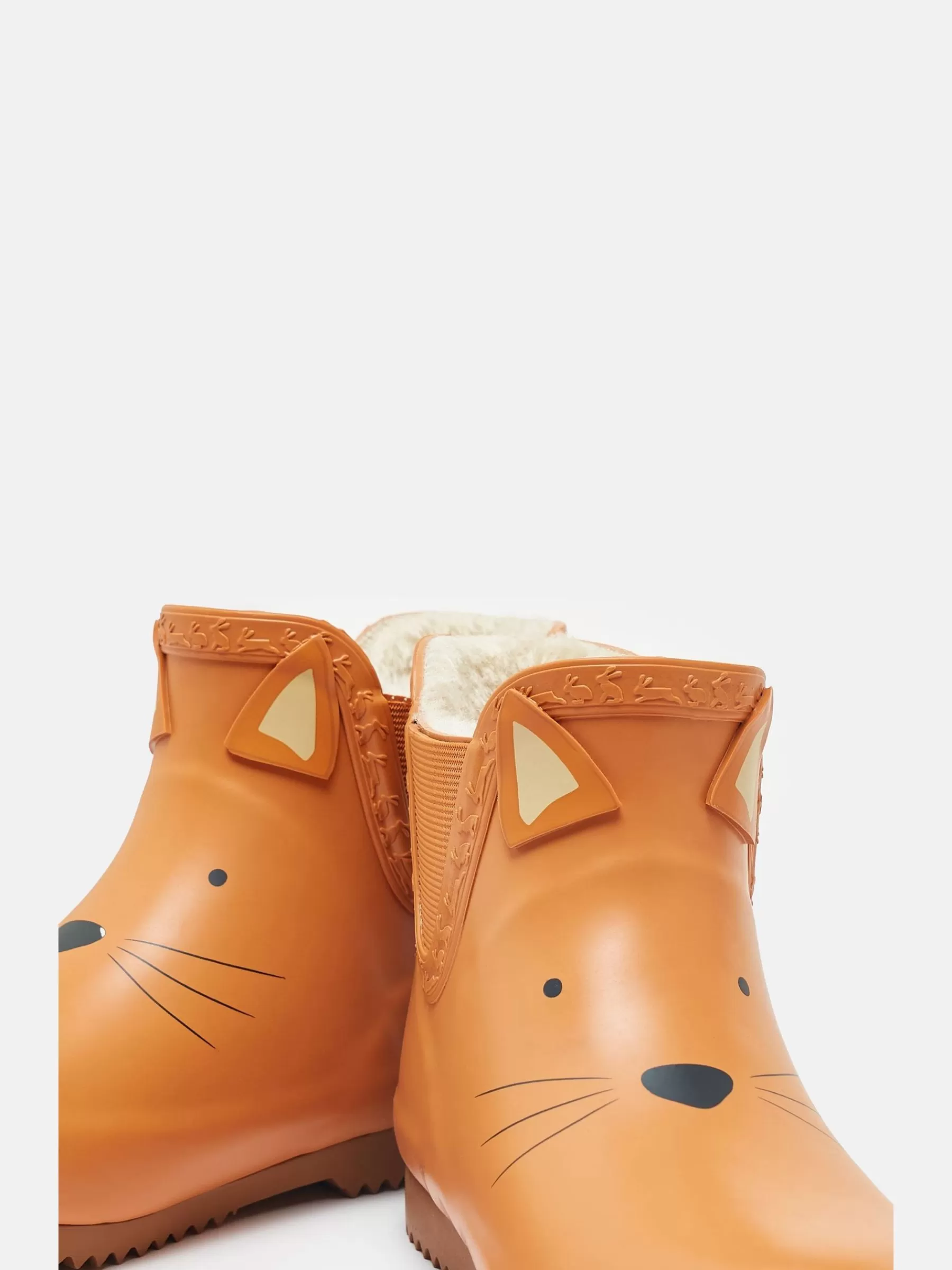 Joules Kids' Raindance Kids' Character Fleece Lined Ankle Wellies Orange New