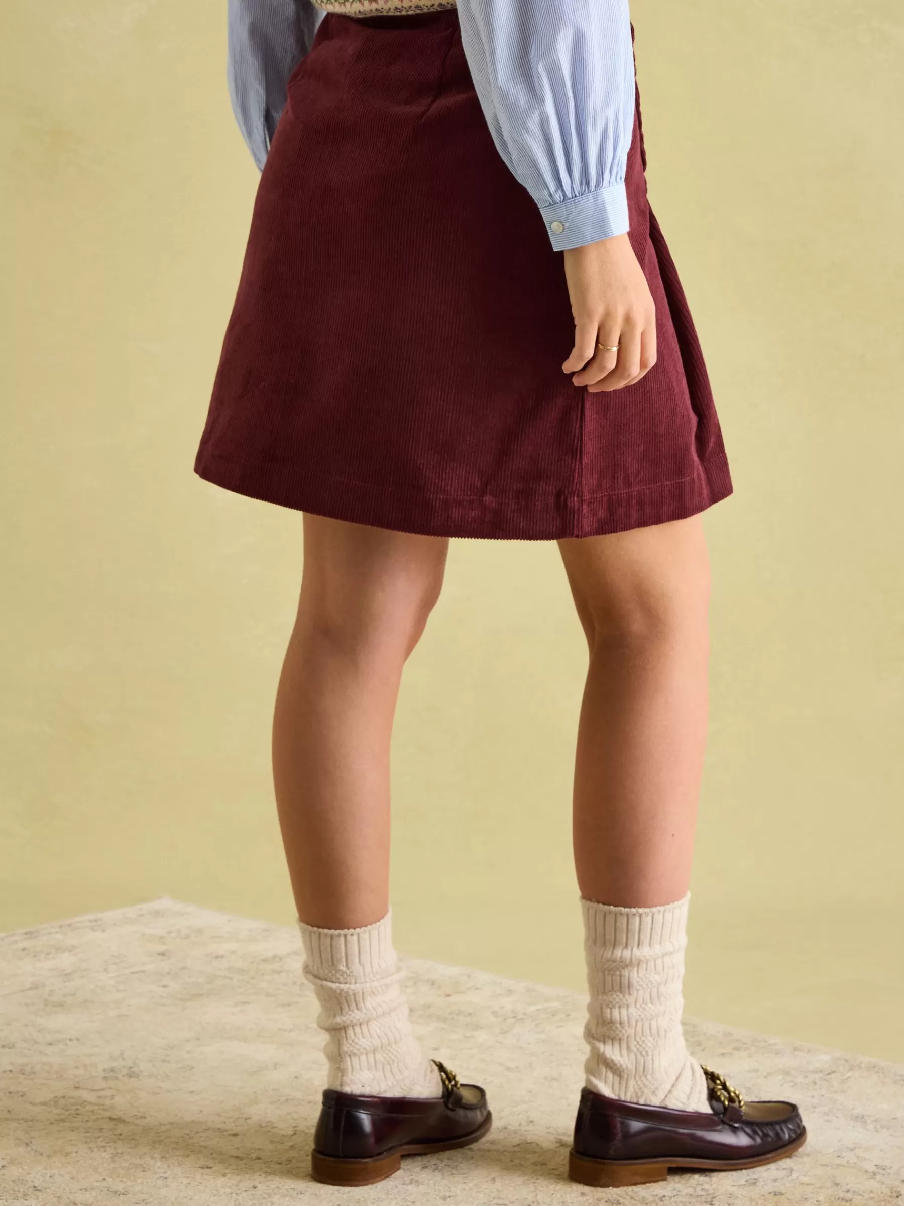 Joules Maize Skirt Burgundy Best
