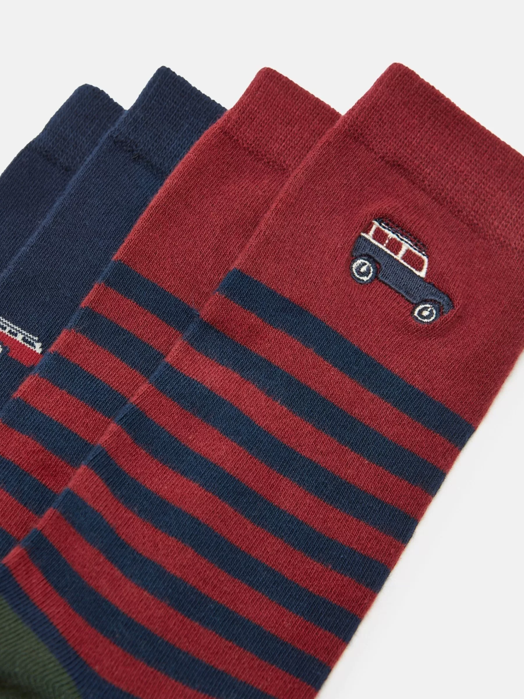 Joules Men's Kingsbury 2 Pack Socks (size 7-12) Red/Navy Sale