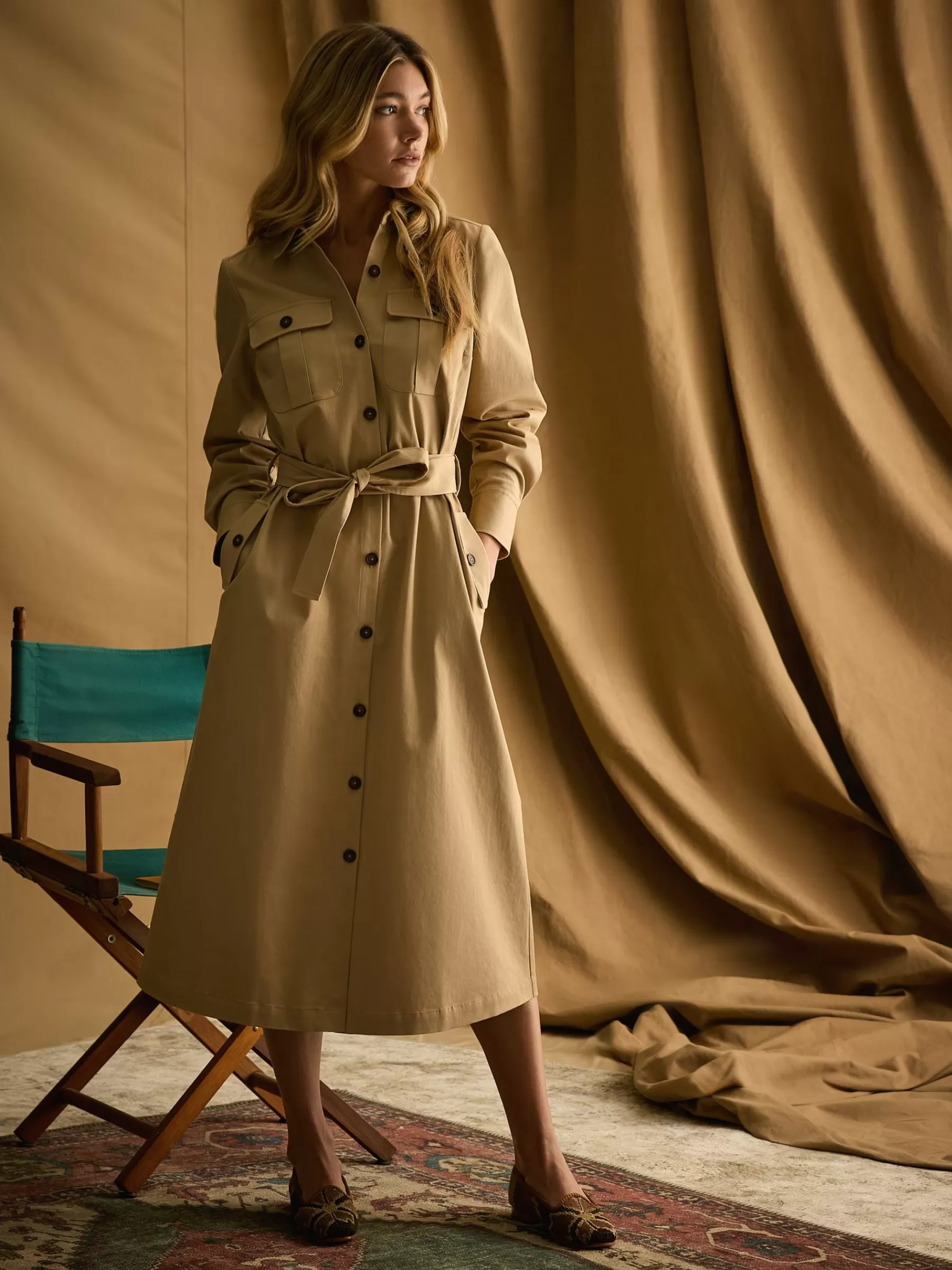 Joules Meredith Tan Brown Midi Shirt Dress TanBrown Fashion