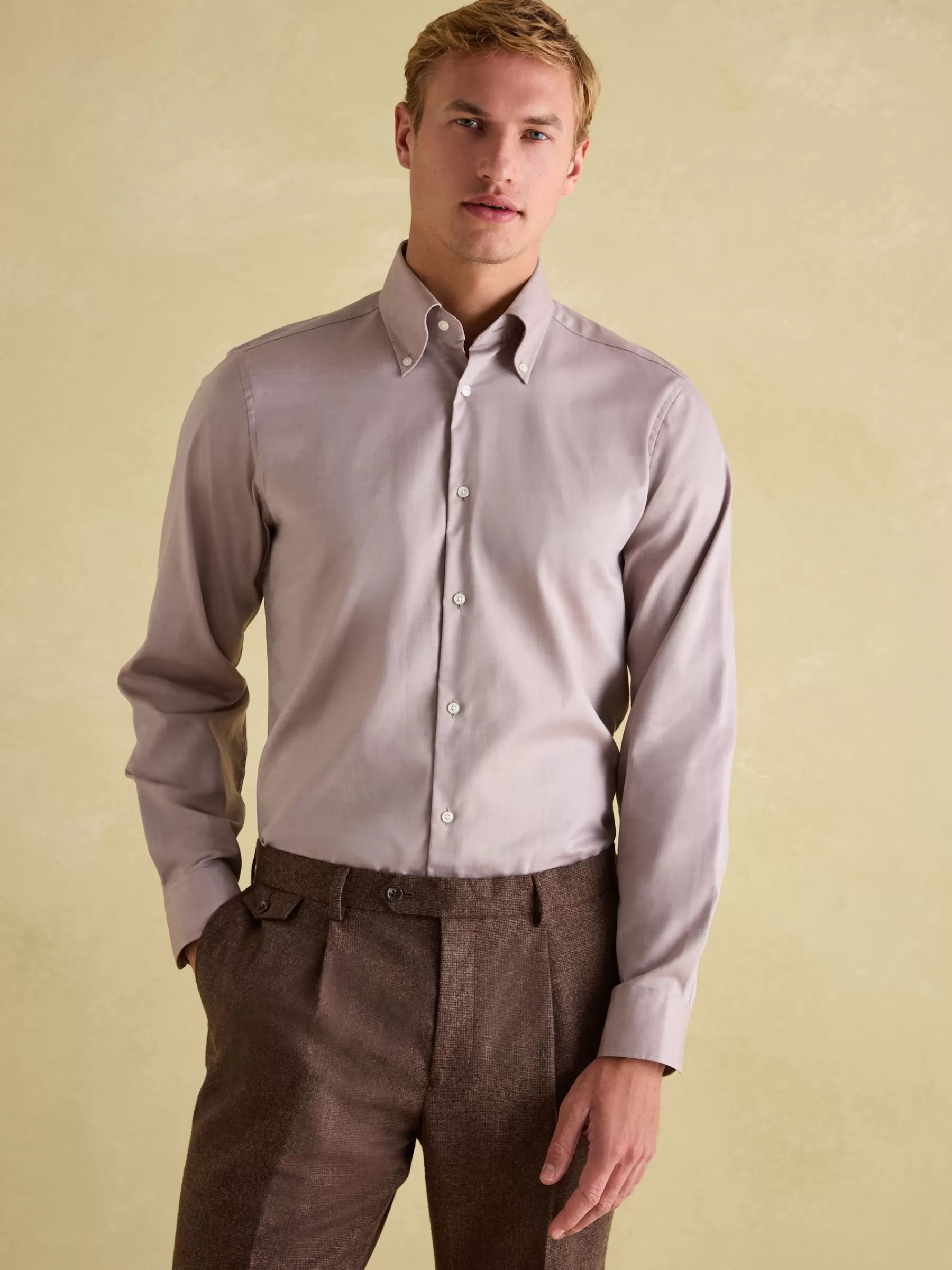 Joules Next Regular Fit Twill Single Cuff Shirt Neutral Outlet