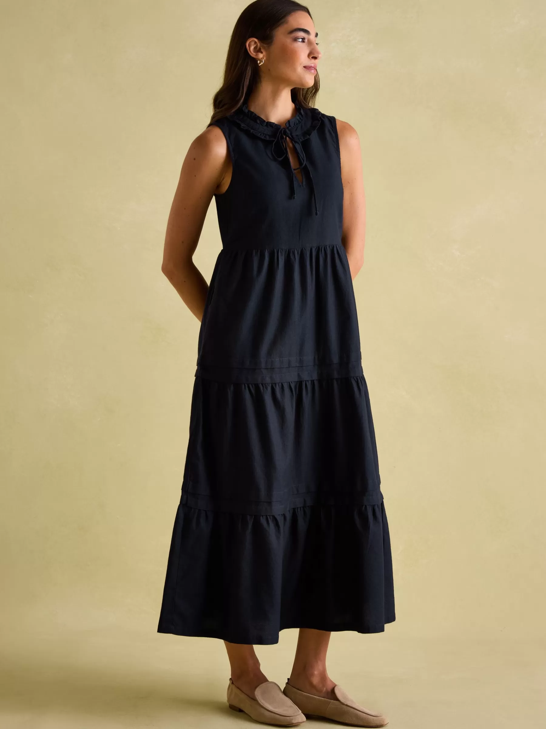 Joules Ophelia Sleeveless Tiered Dress Navy Shop