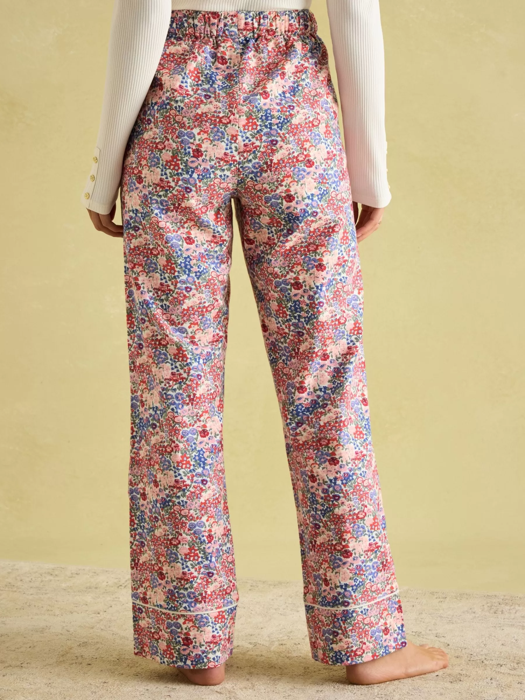 Joules Stella Cotton Pyjama Bottoms Cream Cheap