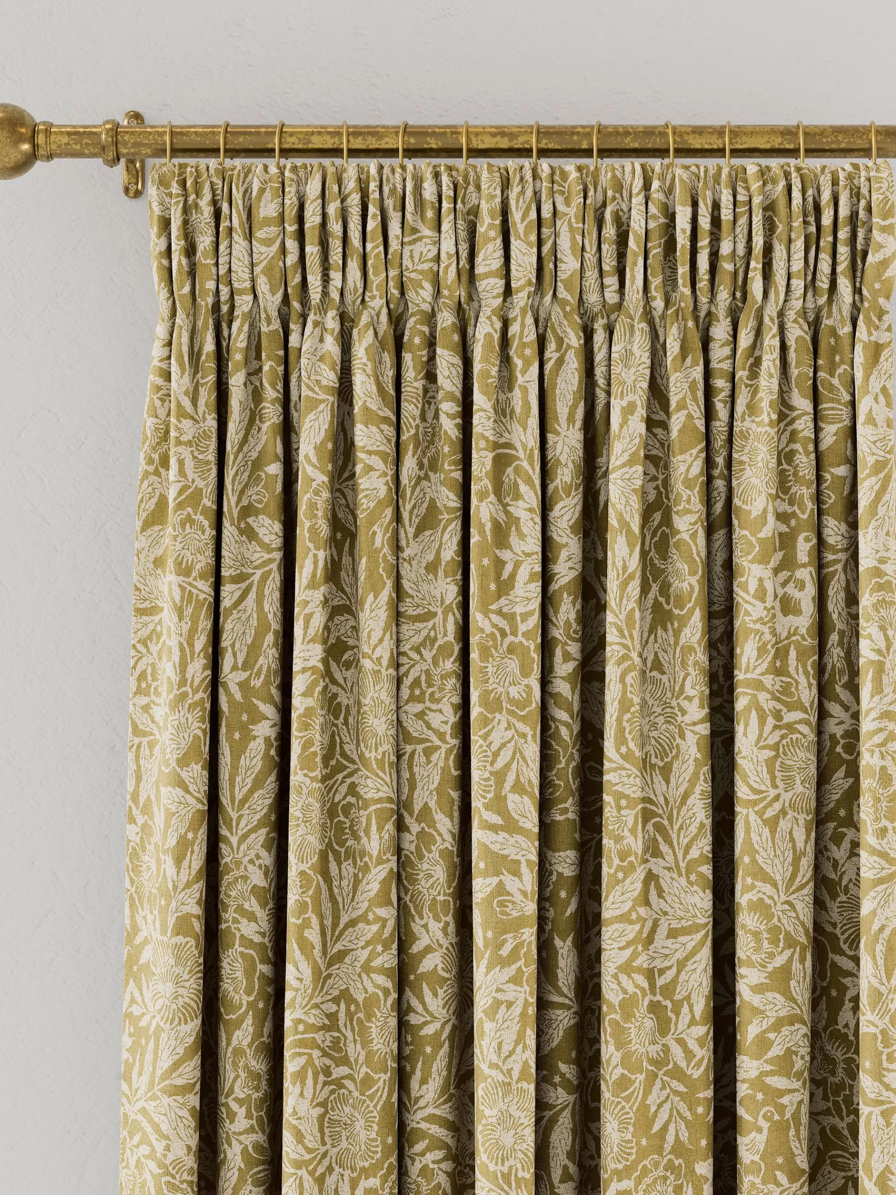 Joules Twilight Ditsy Set of 2 Blackout Pencil Pleat Curtains Gold Online