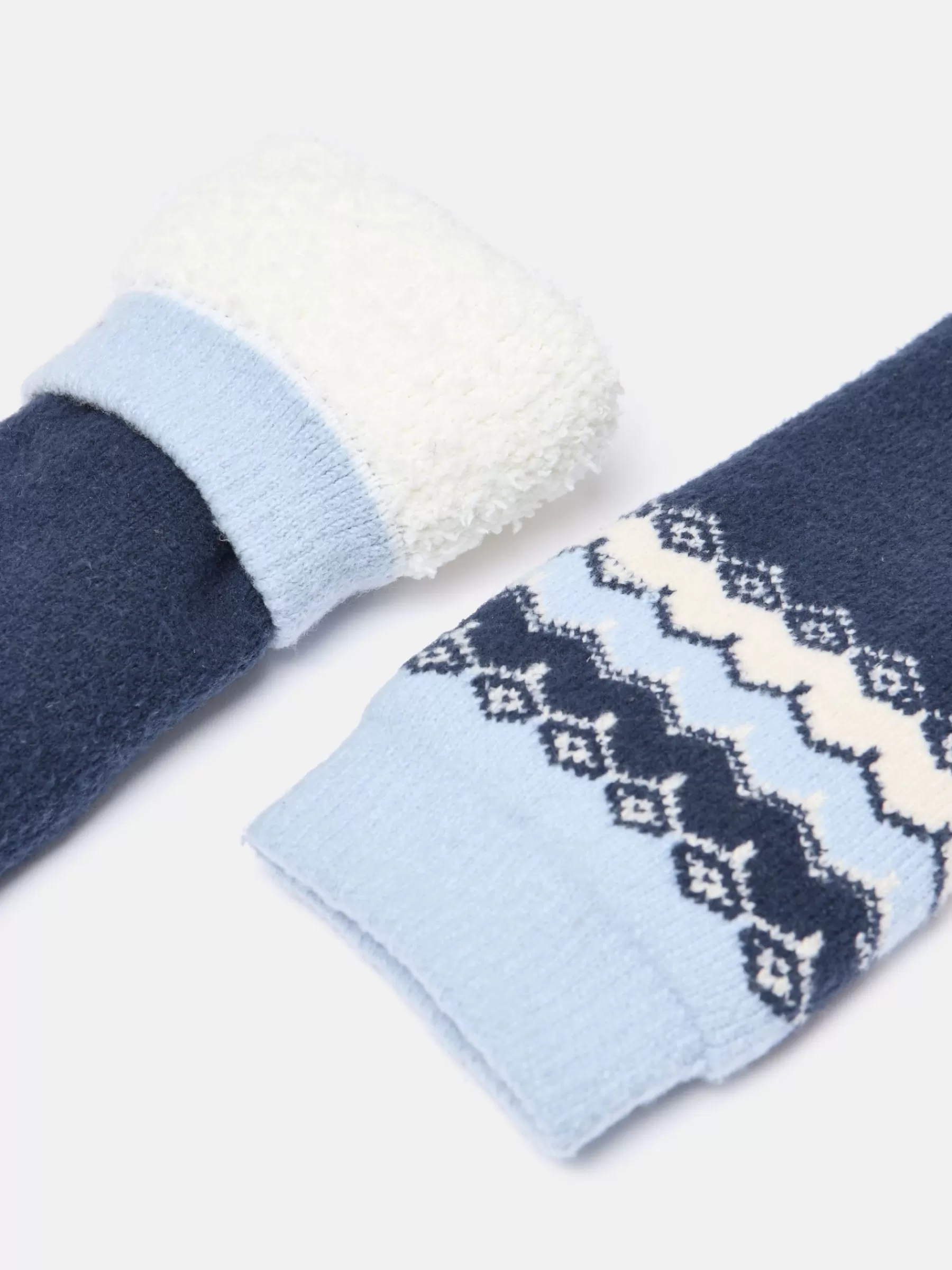 Joules Women's Chalet Fair Isle Fleece Lined Socks (size 4-8) Navy Best Sale