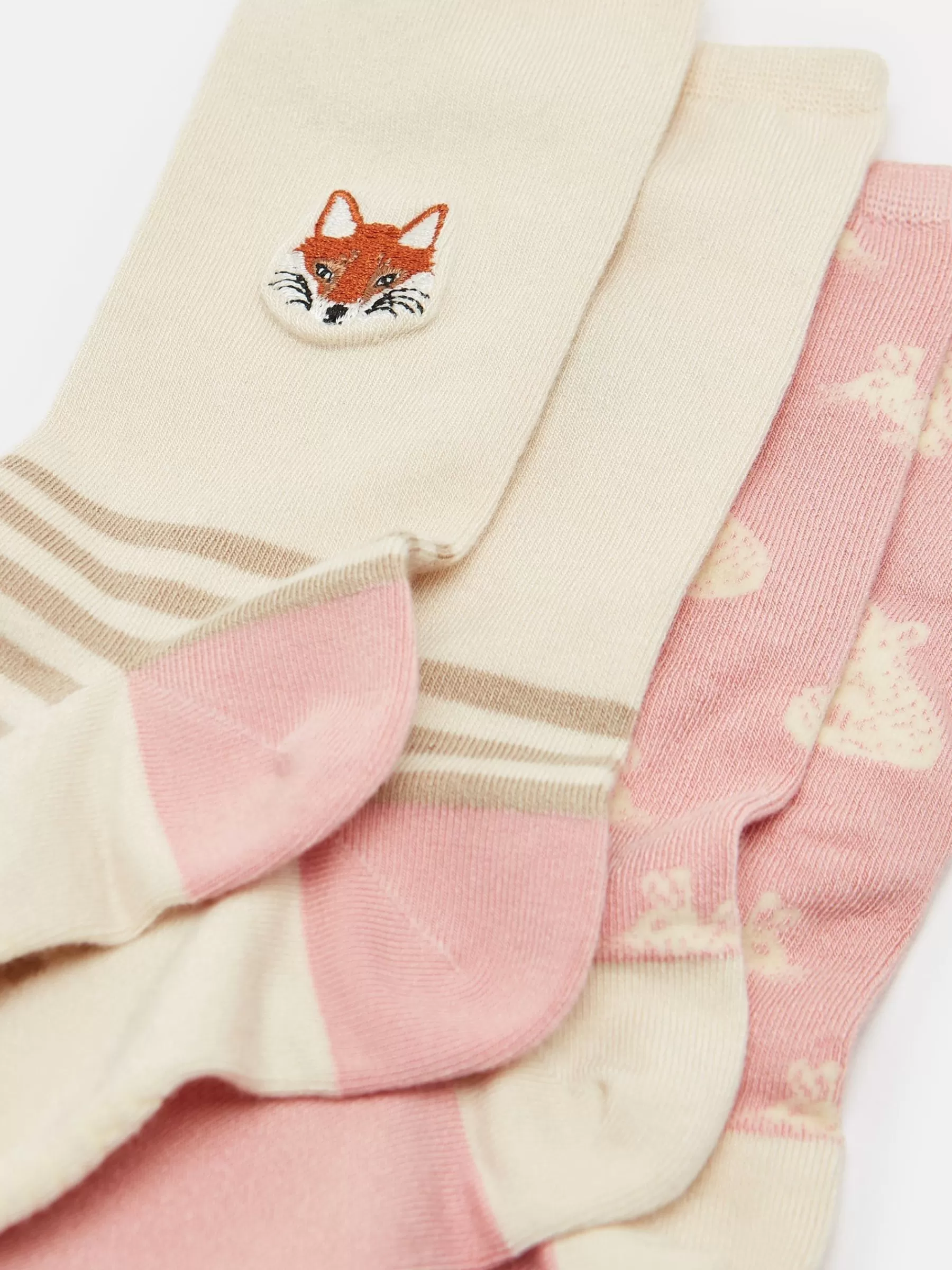 Joules Women's Everyday 2 Pack Socks (size 4-8) Neutral/Blush Fashion