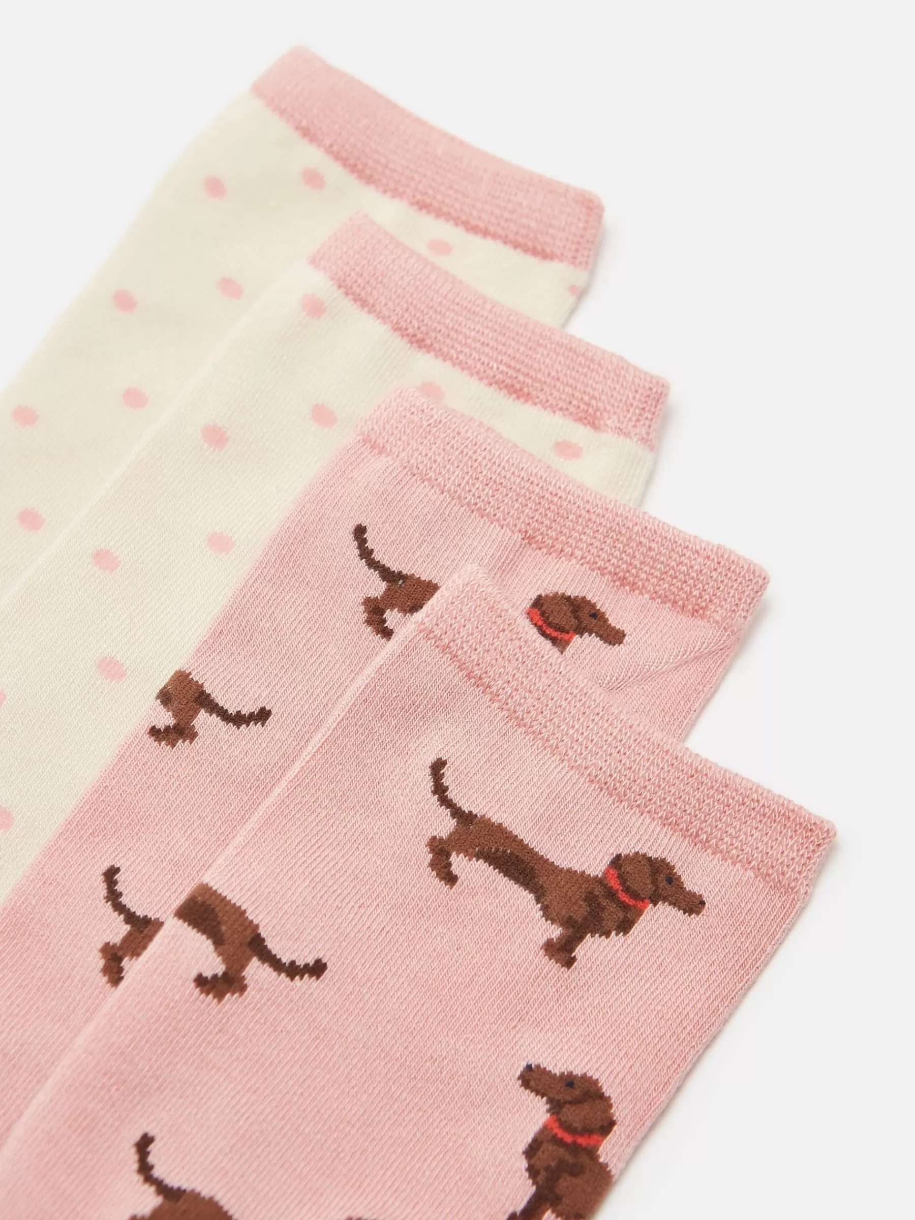 Joules Women's Everyday 2 Pack Socks (size 4-8) Pink Cheap