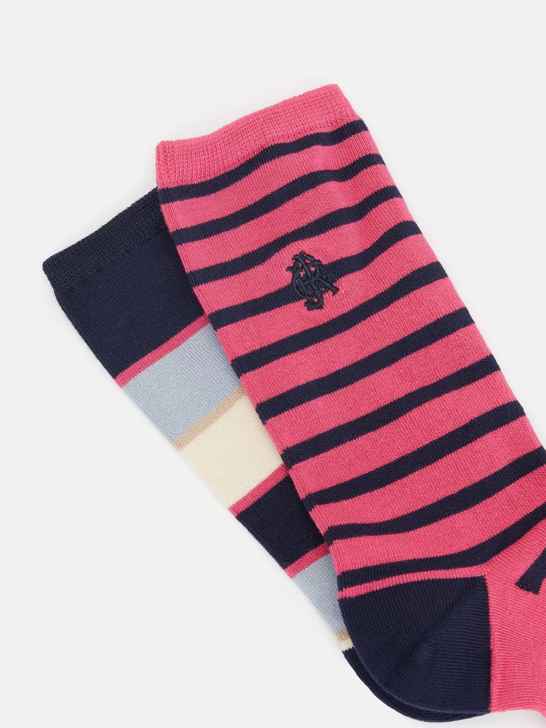 Joules Women's Everyday 2 Pack Socks (size 4-8) Red/Pink Online
