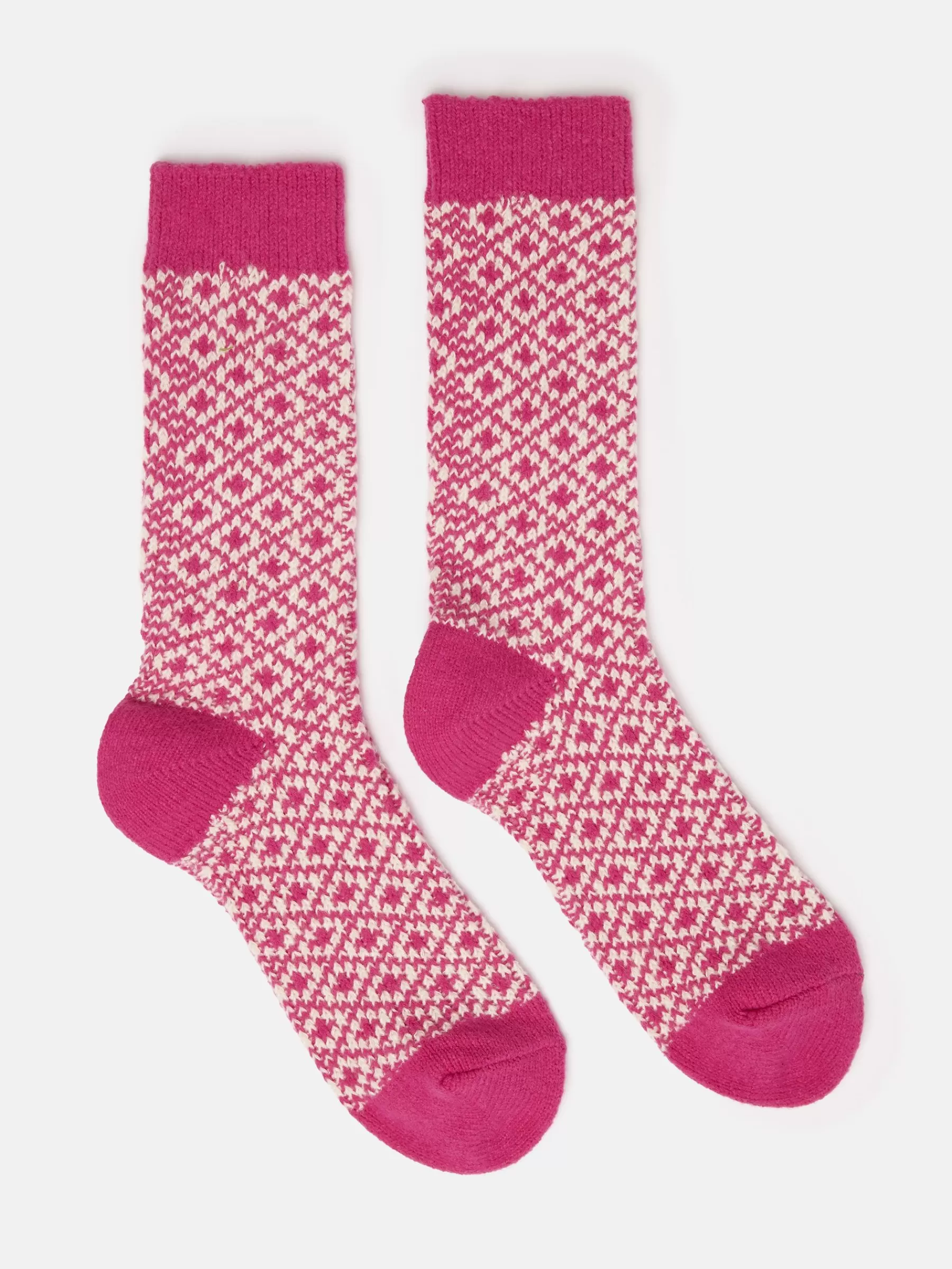 Joules Women's Toasty Bright Pink Cosy Geometric Socks (size 4-8) BrightPink Best