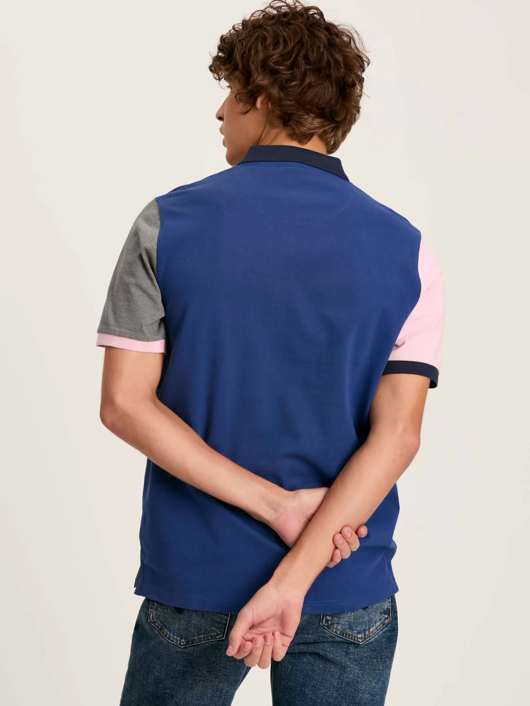 Joules Woody Blue Colour Block Regular Fit Cotton Pique Polo Shirt BlueColourBlock Discount