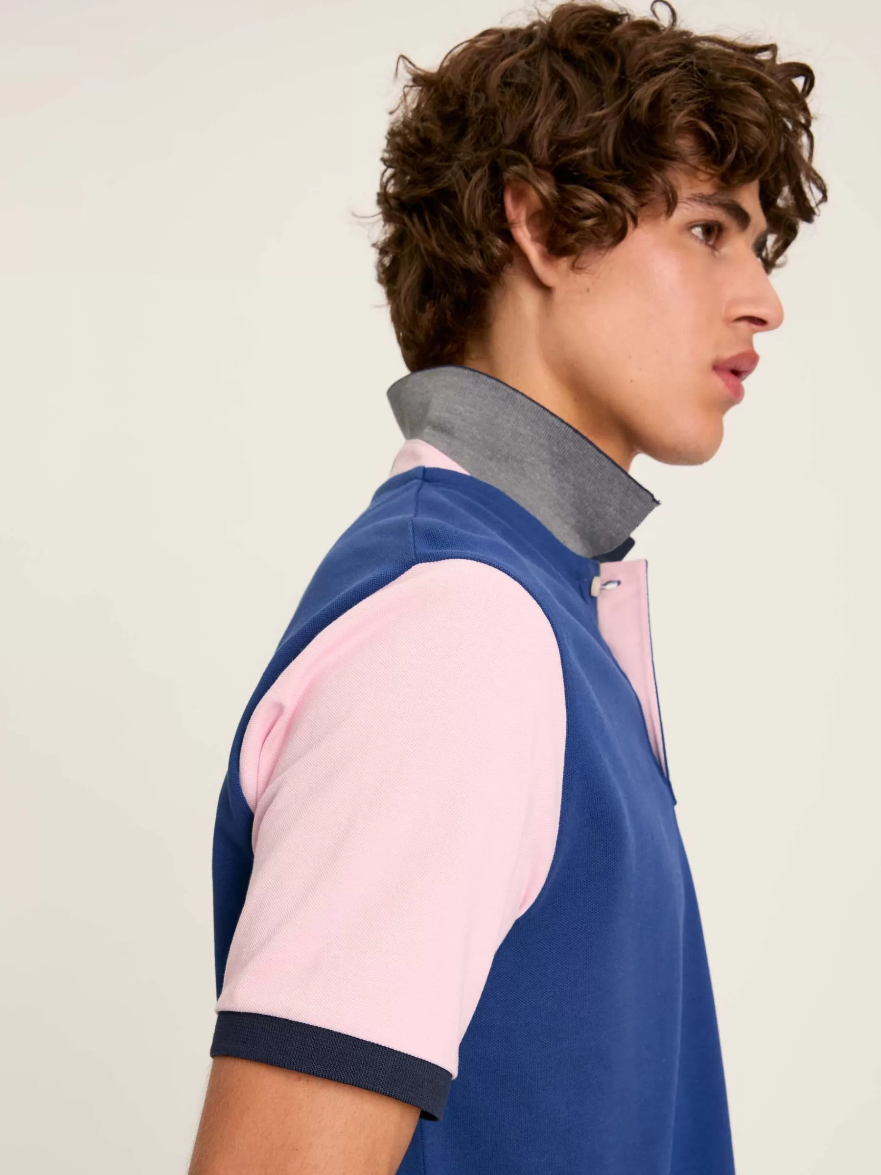 Joules Woody Blue Colour Block Regular Fit Cotton Pique Polo Shirt BlueColourBlock Discount