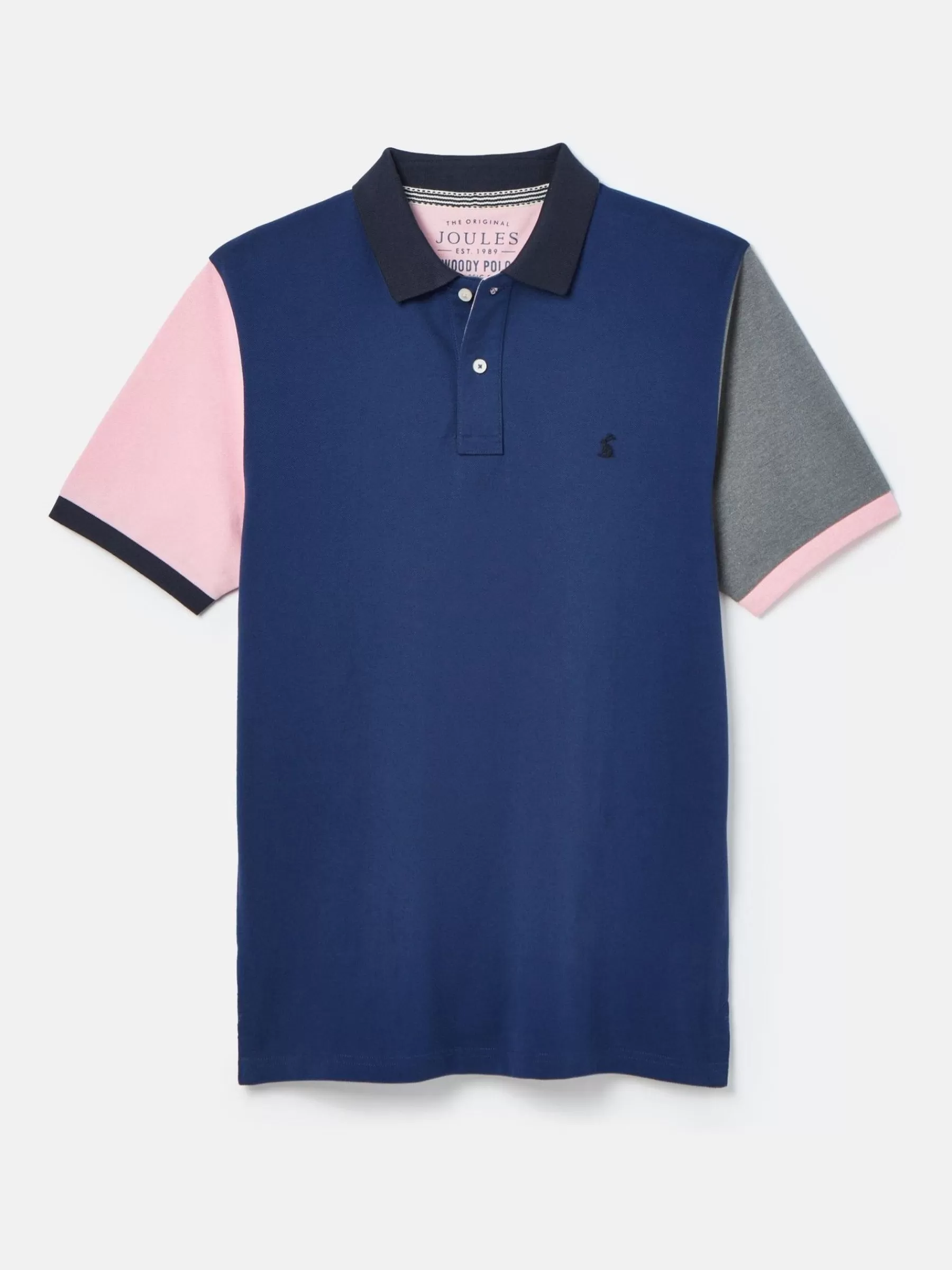 Joules Woody Blue Colour Block Regular Fit Cotton Pique Polo Shirt BlueColourBlock Discount